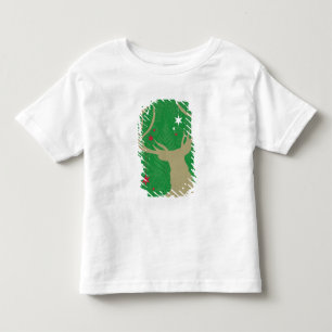 T-shirt Pour Les Tous Petits Une silhouette d'un cerf commun avec des étoiles