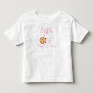 T-shirt Pour Les Tous Petits Une sœur Cookie Tough Rose Fête d'anniversaire
