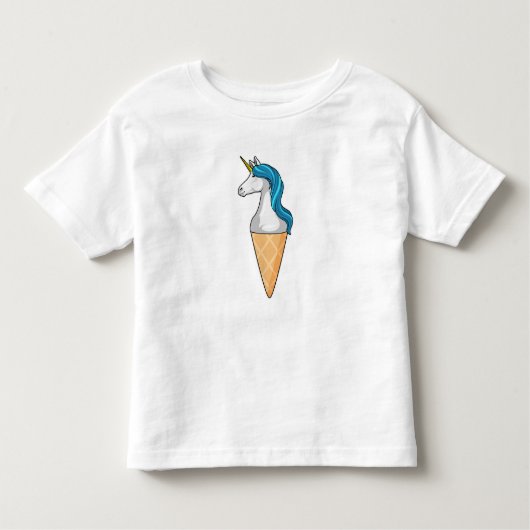 T-shirt Pour Les Tous Petits Unicorne avec crème glacée gaufre (Devant)