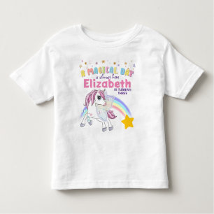T-shirt Pour Les Tous Petits Unicorne colorée arc-en-ciel mignon rose magique