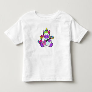 T-shirt Pour Les Tous Petits Unicorne en tant que musicien avec guitare