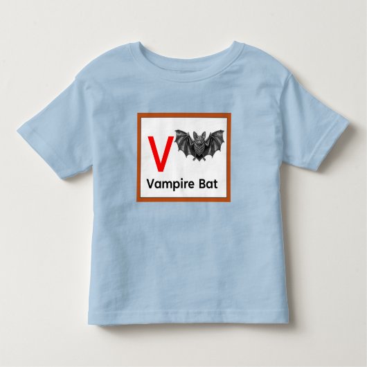 T-shirt Pour Les Tous Petits V est pour Vampire Bat (Devant)