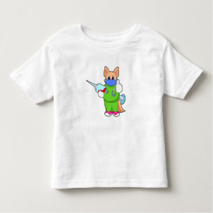 T-shirt Pour Les Tous Petits Vaccination au chat avec seringue