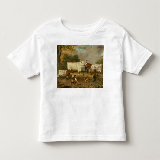 T-shirt Pour Les Tous Petits Vaches avec un berger (Devant)