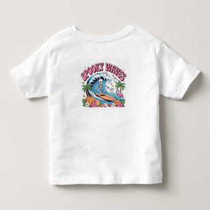T-shirt Pour Les Tous Petits Vagues effrayantes Halloween Squelette Surfant Tro