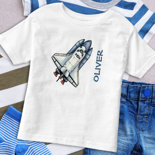 T-shirt Pour Les Tous Petits Vaisseau Spatial de Dessin Animé Mignon Personnali