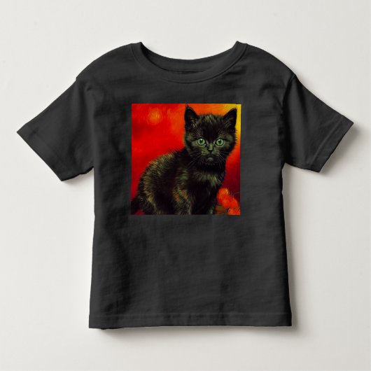 T-shirt Pour Les Tous Petits Van Gogh Black Kitten (Devant)