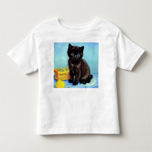 T-shirt Pour Les Tous Petits Van Gogh Black Kitten avec fils (Devant)