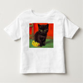 T-shirt Pour Les Tous Petits Van Gogh Style Chat noir (Devant)