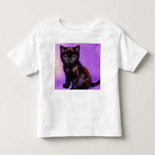T-shirt Pour Les Tous Petits Van Gogh Style Chat pourpre
