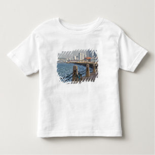 T-shirt Pour Les Tous Petits Vélo au bord de l'eau avec la ligne d'horizon de l