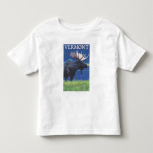 T-shirt Pour Les Tous Petits VermontMoose dans le clair de lune