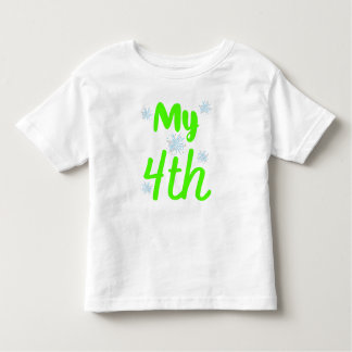 T-shirt Pour Les Tous Petits Vert Clair Mon 4ème Anniversaire De Quatre Ans