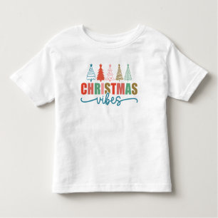 T-shirt Pour Les Tous Petits Vibes de Noël - Colorful Holiday Trees Design