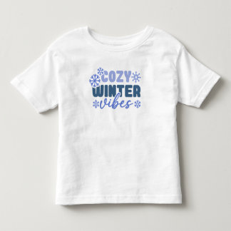 T-shirt Pour Les Tous Petits Vibes d'hiver confortables - Typographie du flocon
