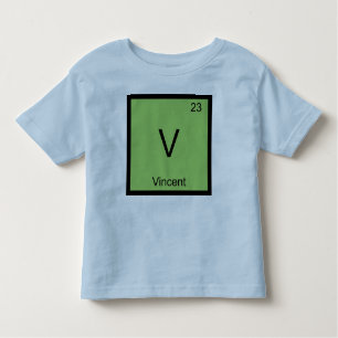 T-shirt Pour Les Tous Petits Vincent Name Chimie, élément Tableau périodique