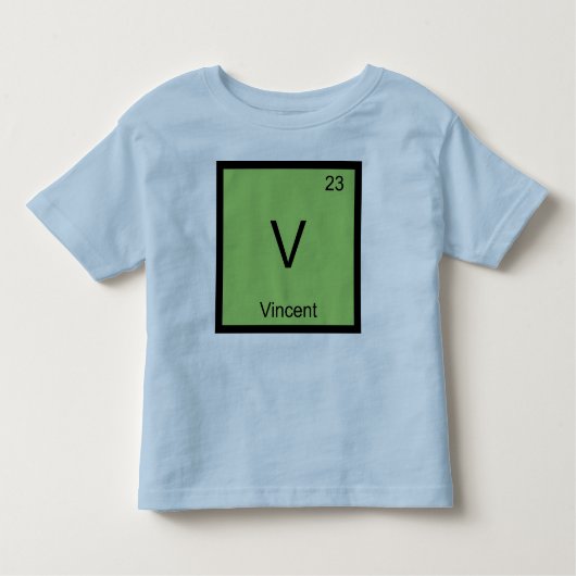 T-shirt Pour Les Tous Petits Vincent Name Chimie, élément Tableau périodique (Devant)