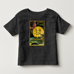 T-shirt Pour Les Tous Petits Vintage Halloween dans la lune regarder la sorcièr