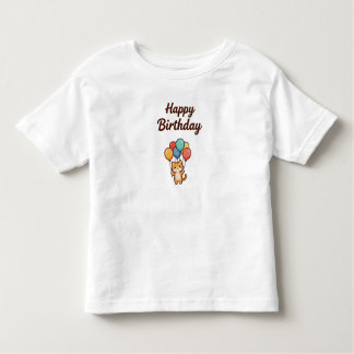 T-shirt Pour Les Tous Petits Voeux d'anniversaire Skyward - Chat Kawaii avec ba