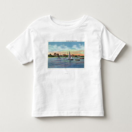 T-shirt Pour Les Tous Petits Voiliers en baie de Lewis, vue de plage (Devant)