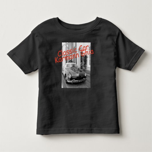 T-shirt Pour Les Tous Petits Voiture classique Karmann Ghia en bleu royal (Devant)
