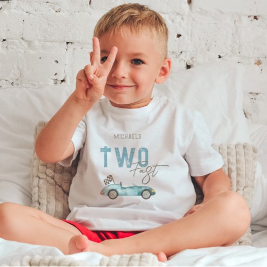 T-shirt Pour Les Tous Petits Voiture de course 2e anniversaire