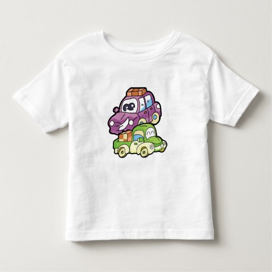 T-shirt Pour Les Tous Petits Voiture et camion de sourire (Devant)