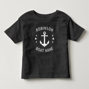 T-shirt Pour Les Tous Petits Votre nom et votre embarcation Vintage Ancre Étoi