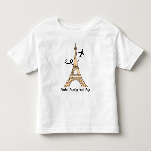T-shirt Pour Les Tous Petits Voyage à Paris sur mesure Chic Tour Eiffel (Devant)