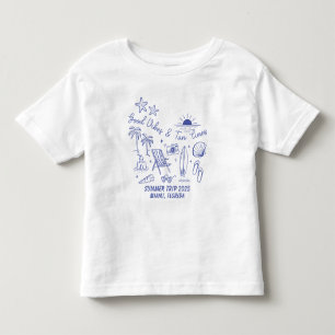 T-shirt Pour Les Tous Petits Voyage de Famille Personnalisé sur la Plage d'Été 