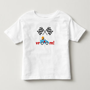 T-shirt Pour Les Tous Petits Vroom la voiture de course et les drapeaux