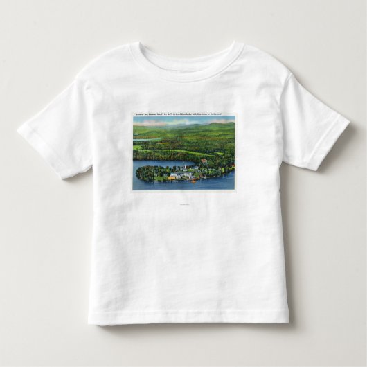 T-shirt Pour Les Tous Petits Vue aérienne d'auberge de Saranac (Devant)