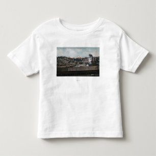 T-shirt Pour Les Tous Petits Vue aérienne de puits de mine et de ville