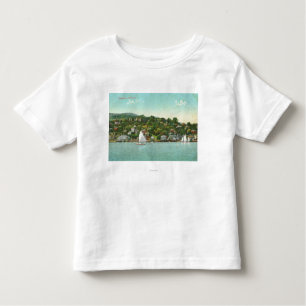 T-shirt Pour Les Tous Petits Vue de bord de mer de la ville, bateaux à voile