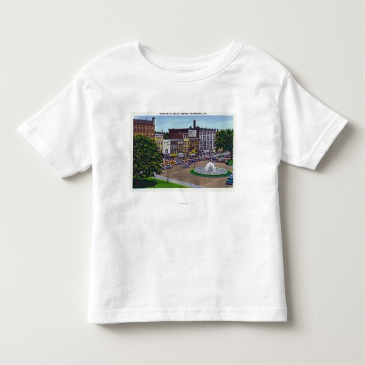 T-shirt Pour Les Tous Petits Vue de la fontaine de place publique (Devant)