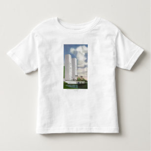 T-shirt Pour Les Tous Petits Vue de l'atterrissage et des pylônes de bateau