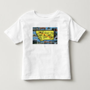 T-shirt Pour Les Tous Petits Vue de l'état avec des villes, vues pittoresques