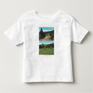 T-shirt Pour Les Tous Petits Vue de terrain de golf, au sol de croquet,