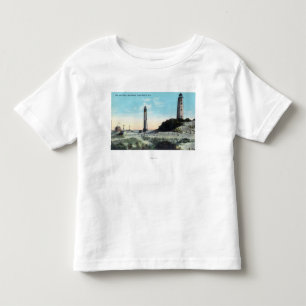 T-shirt Pour Les Tous Petits Vue de vieux et nouveau LighthouseCape Henry, VA
