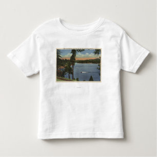 T-shirt Pour Les Tous Petits Vue d'entraînement de rivage de lac, près de