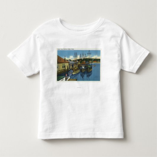 T-shirt Pour Les Tous Petits Vue des voiliers accouplés dans le port (Devant)