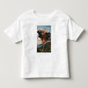 T-shirt Pour Les Tous Petits Vue d'incendie de forêt en montagnes