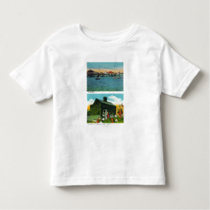 T-shirt Pour Les Tous Petits Vue du bord de mer, vieux cottage de lierre sur la