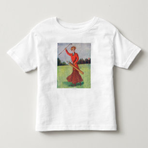 T-shirt Pour Les Tous Petits Vue d'une femme en golf rouge