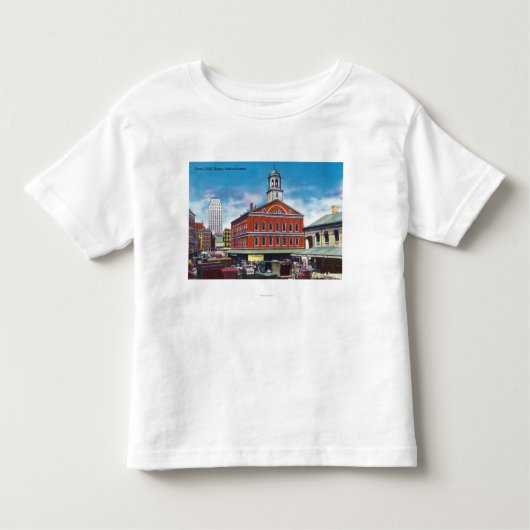 T-shirt Pour Les Tous Petits Vue extérieure de Faneuil Hall (Devant)