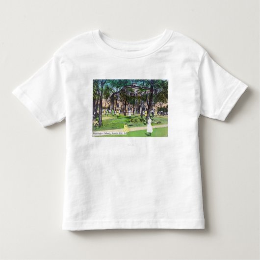 T-shirt Pour Les Tous Petits Vue extérieure d'école de Washington (Devant)
