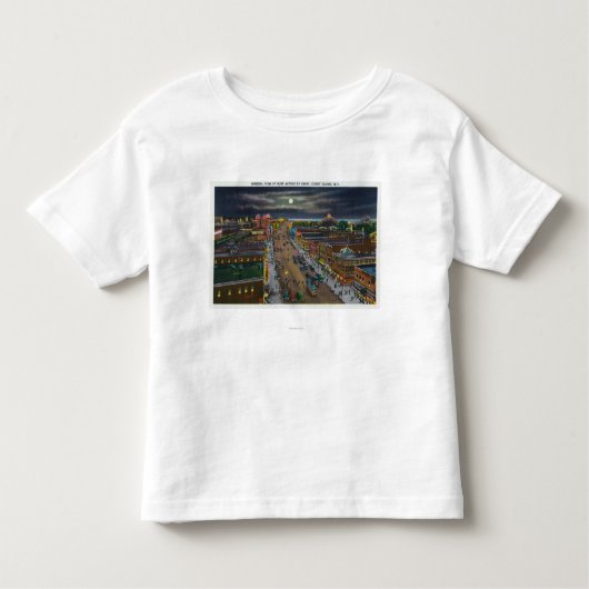 T-shirt Pour Les Tous Petits Vue générale d'avenue de surf la nuit (Devant)