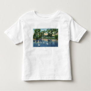 T-shirt Pour Les Tous Petits Vue pittoresque des cygnes sur le lac