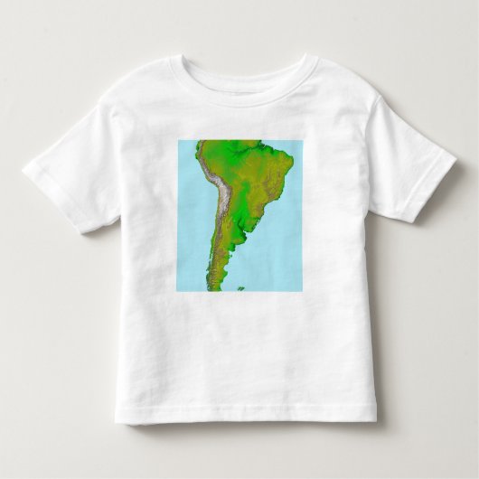 T-shirt Pour Les Tous Petits Vue topographique de l'Amérique du Sud (Devant)