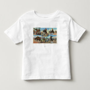 T-shirt Pour Les Tous Petits Vues d'OregonScenic des types de Bronco de rodéo